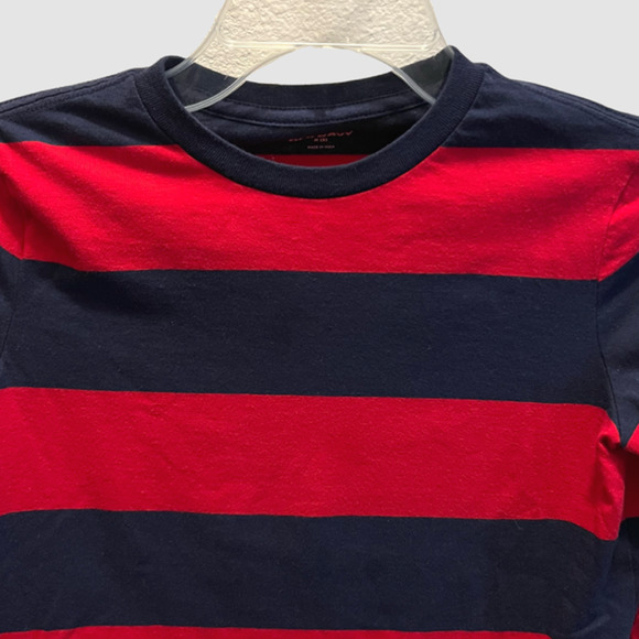 Old Navy Boy's Striped Long Sleeve T-Shirt Bundle Red/Blue, Size Medium (8 Boys) - Picture 3 of 9